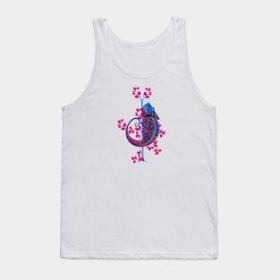 Colorful Chameleon | Blue Orange Pink Color Palette Art Print Tank Top